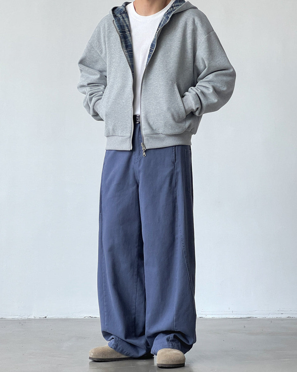 Slate Relaxed Cotton Trousers