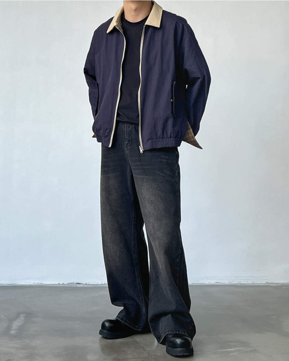 Wide Straight Mid-Rise Denim Jeans