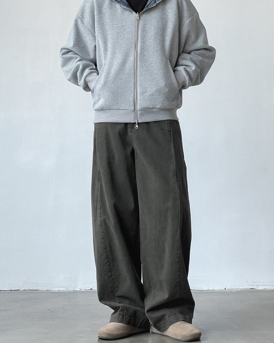Slate Relaxed Cotton Trousers