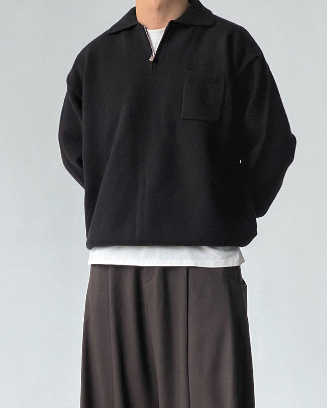 Minimal Knit Zip Sweater