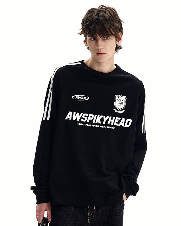 Solid Cotton Blend Crewneck Sweatshirt