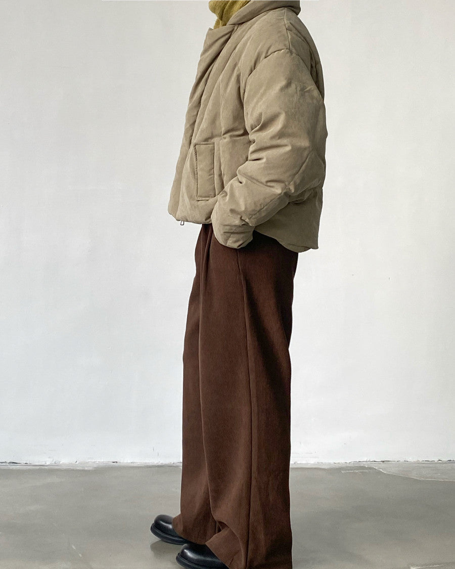Loose Pleated Corduroy Trousers