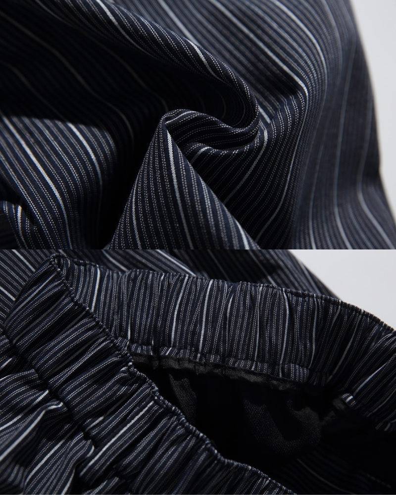 Relaxed Pinstripe Drawstring Pants