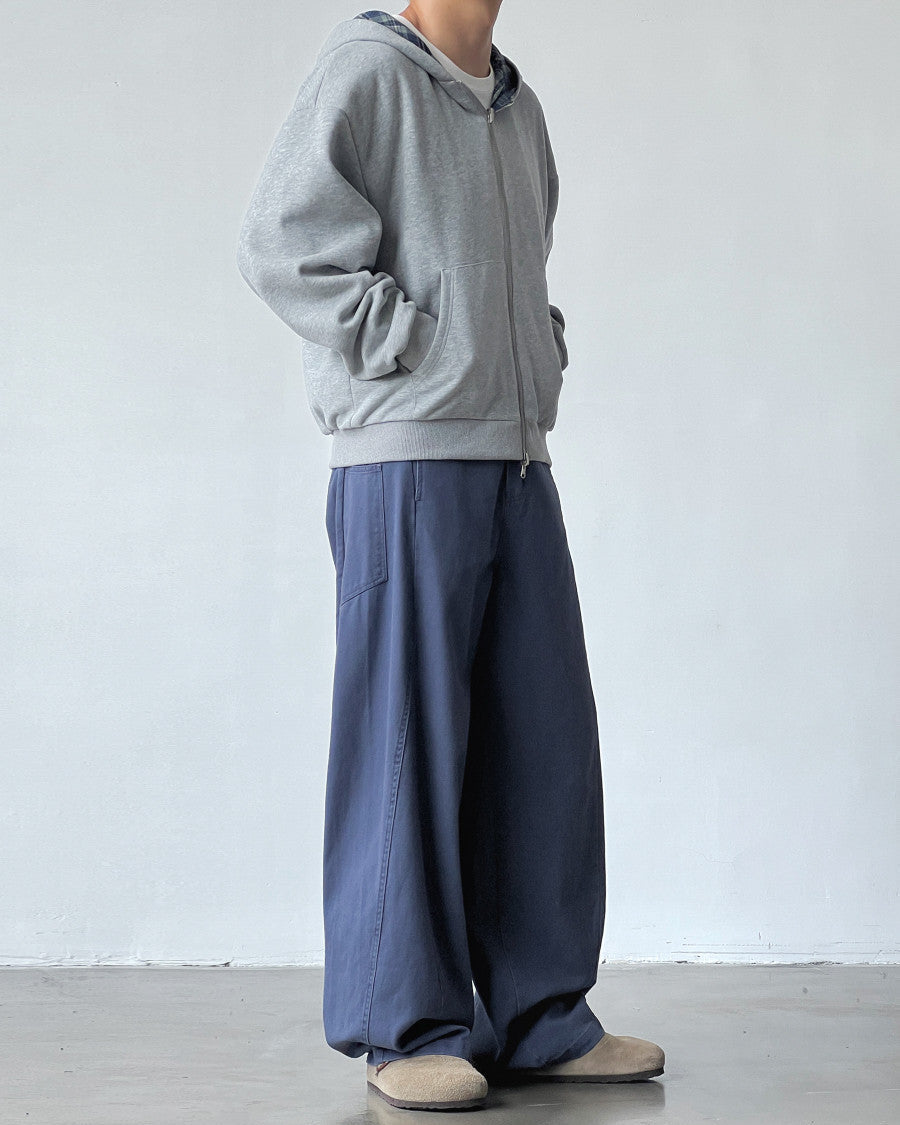 Slate Relaxed Cotton Trousers