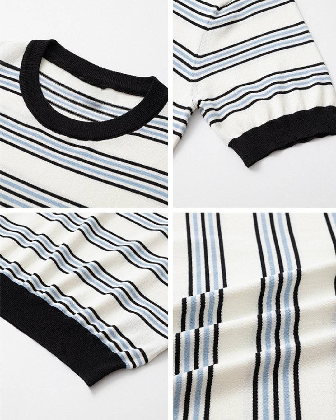 Monochrome Stripe Knit Tee