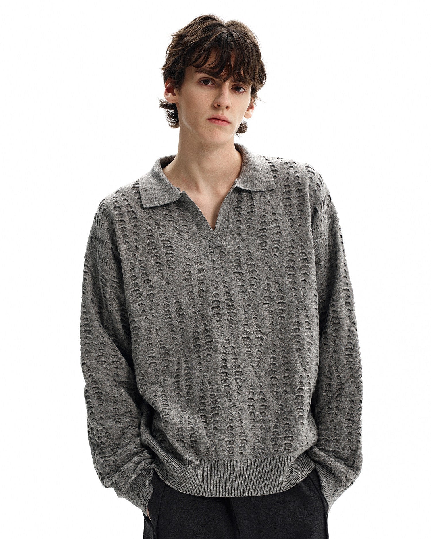 Hollow-Out Collar Knit Sweater