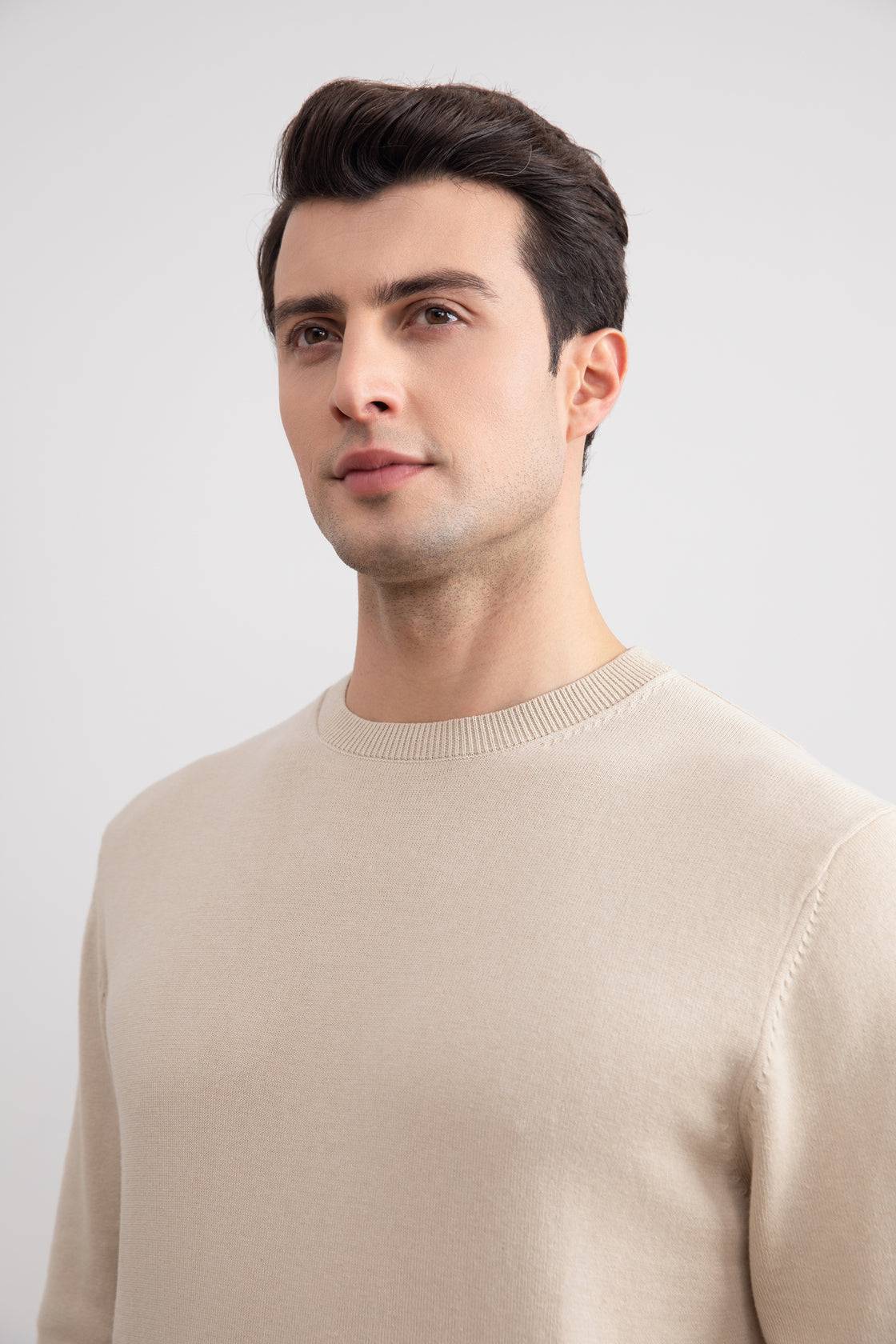 Beige Crewneck Sweater