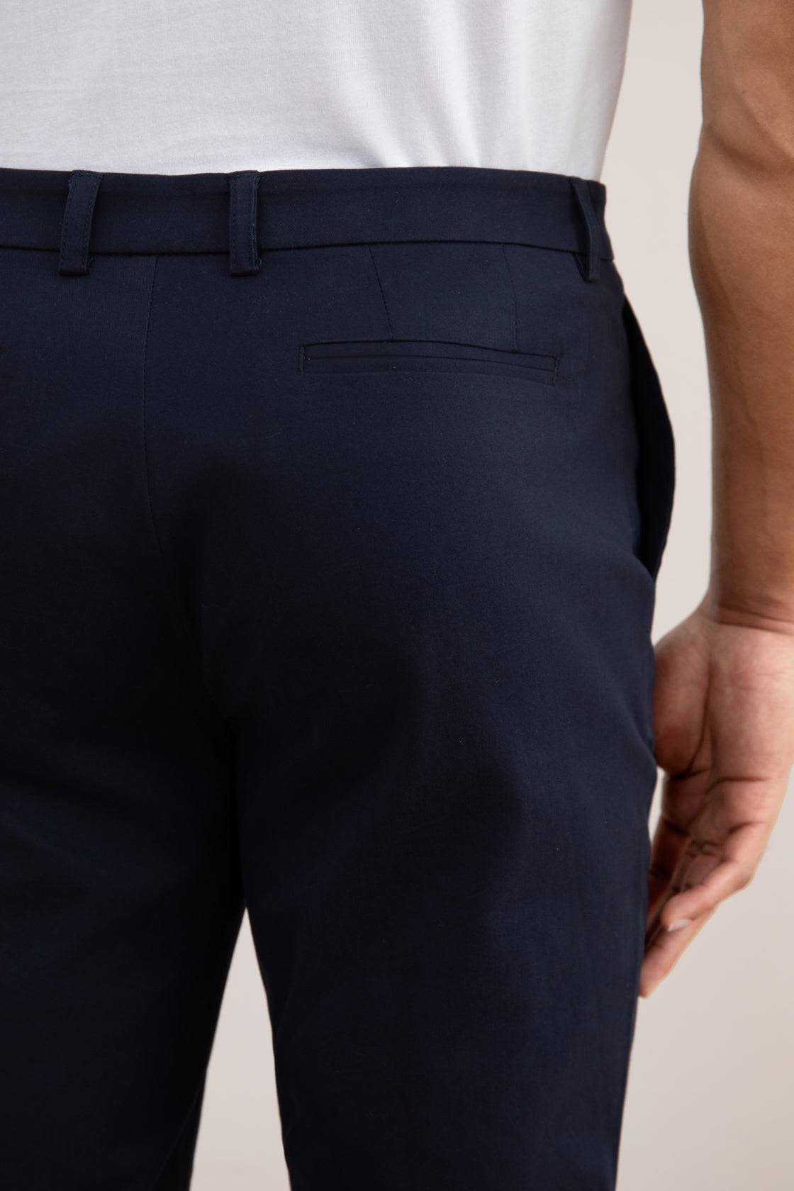 Navy Blue Straight-Fit Chino