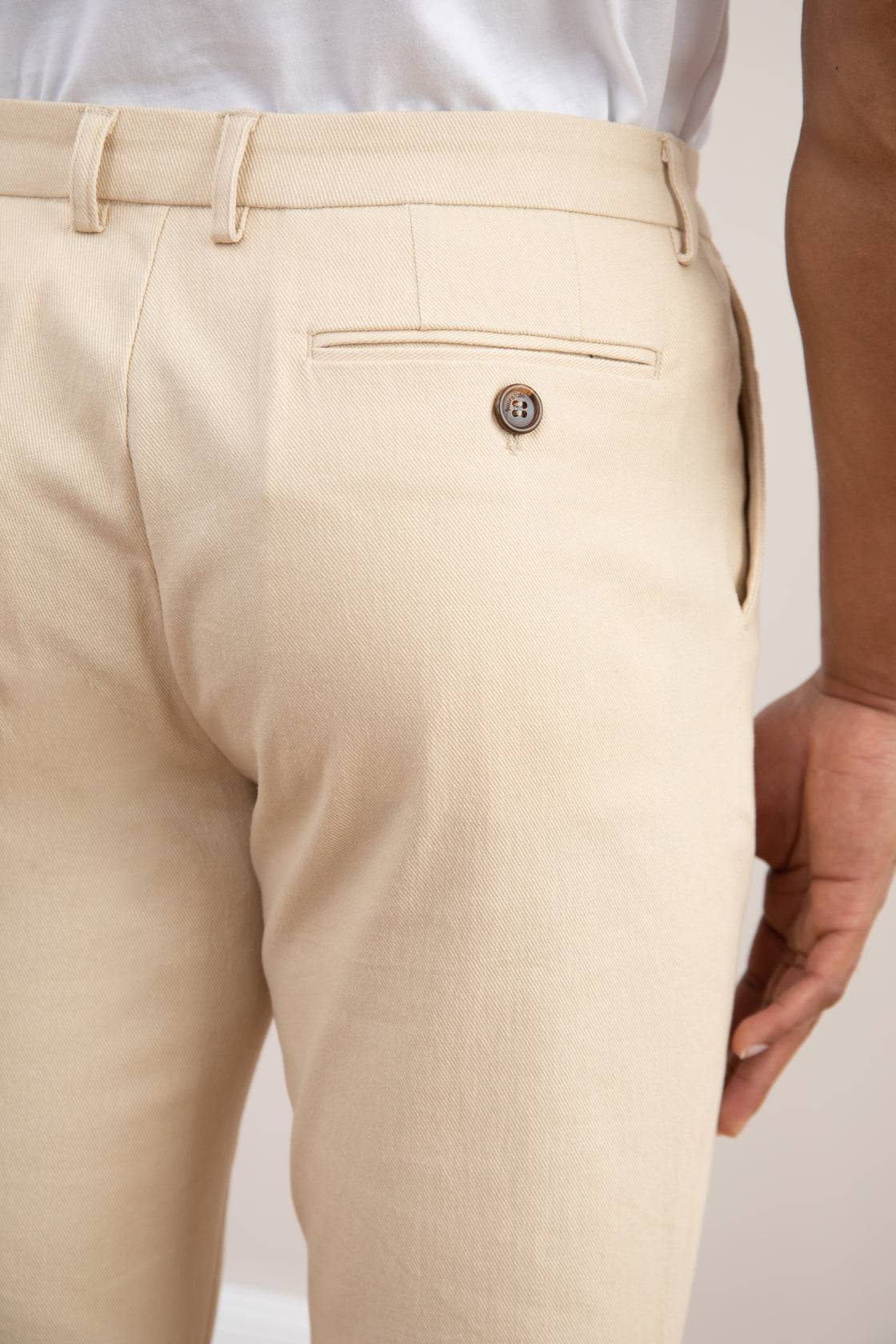 Beige Straight-Fit Winter Pants