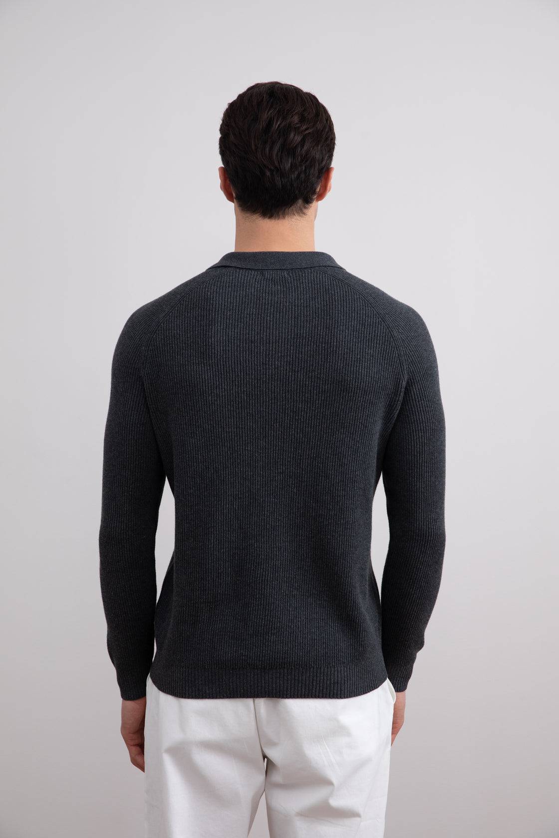 Charcoal English Rib Polo Shirt