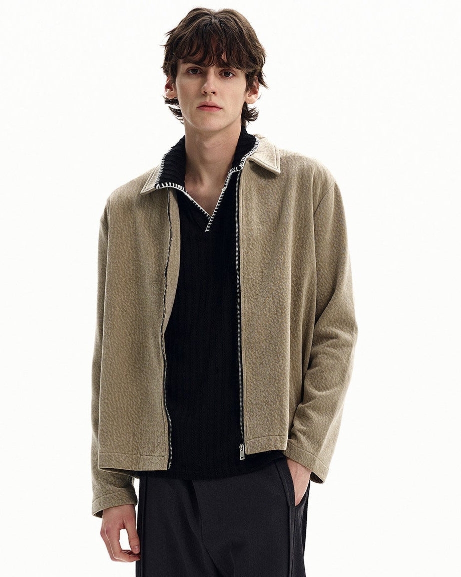 Refined Textured Casual Jacket