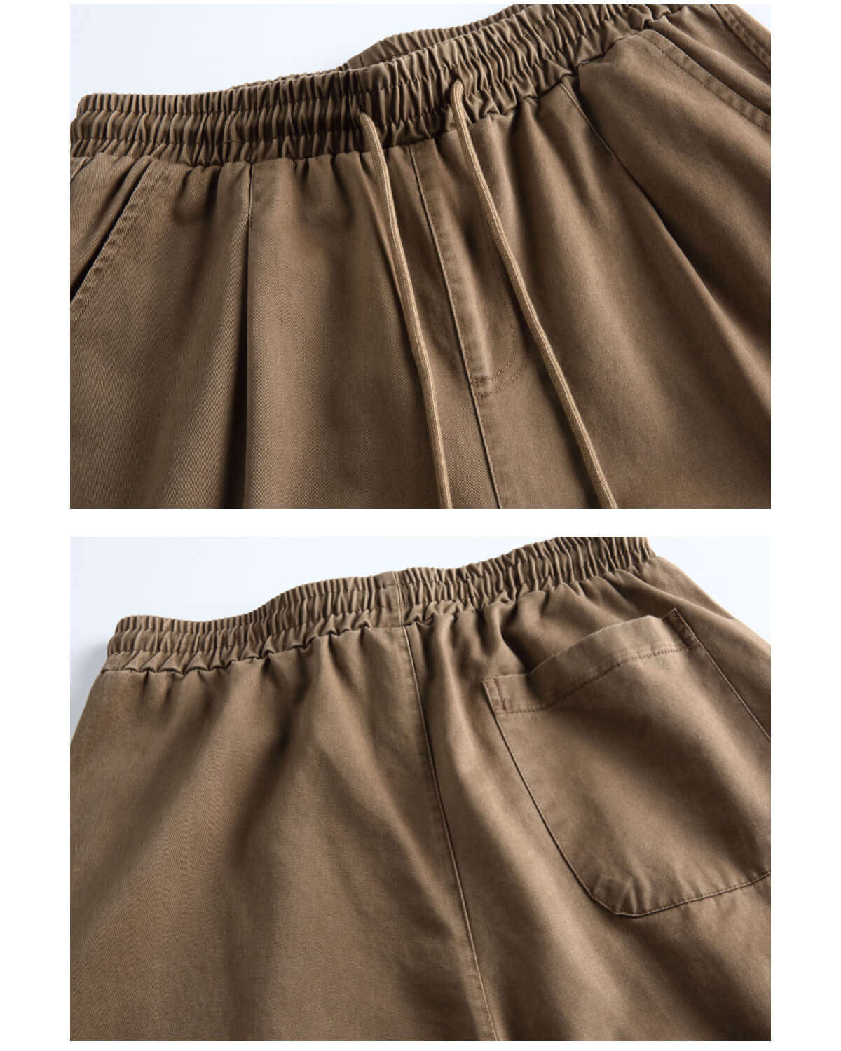 Cotton Drawstring Wide Leg Trousers