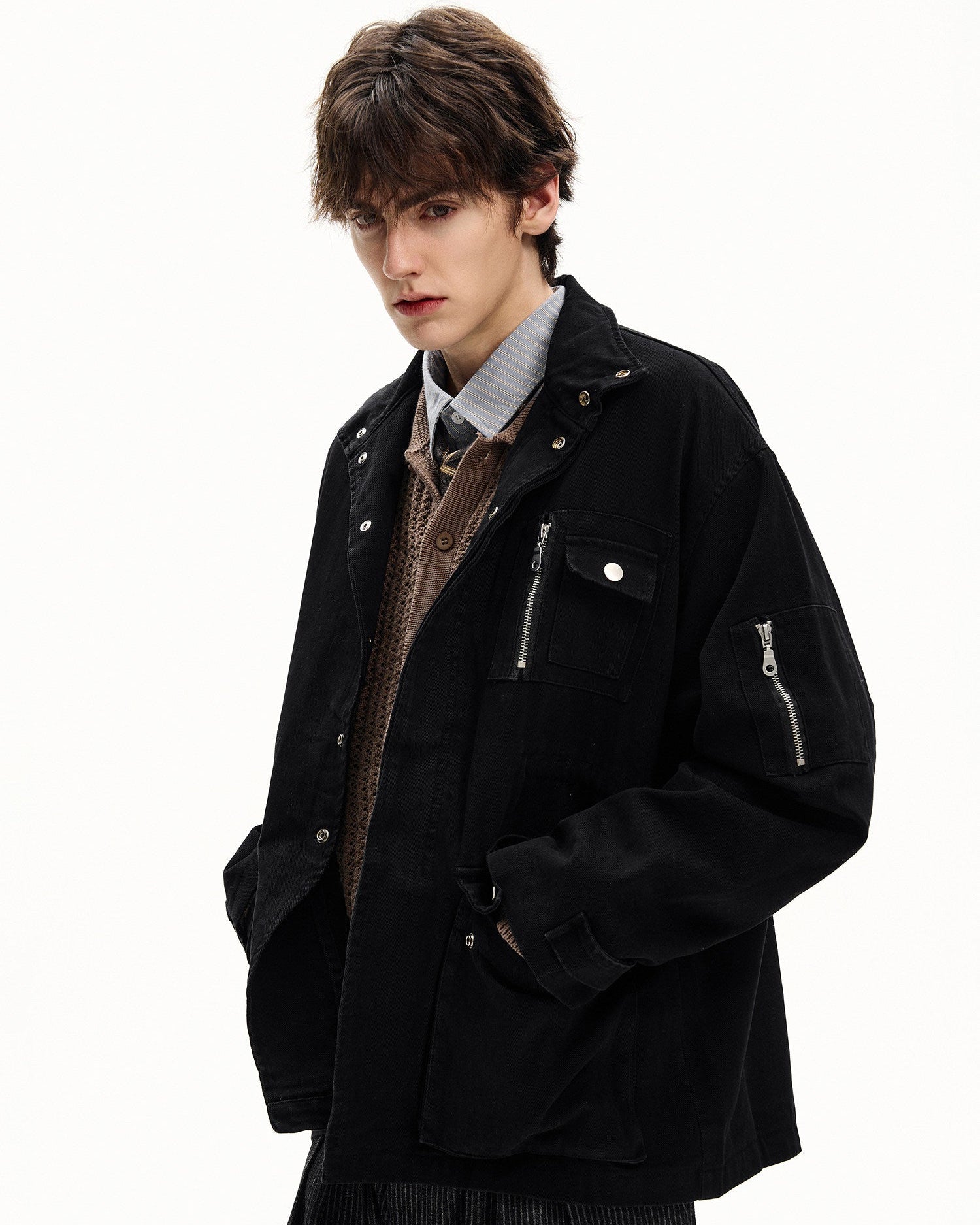 Washed Cotton Utility Field Jacket