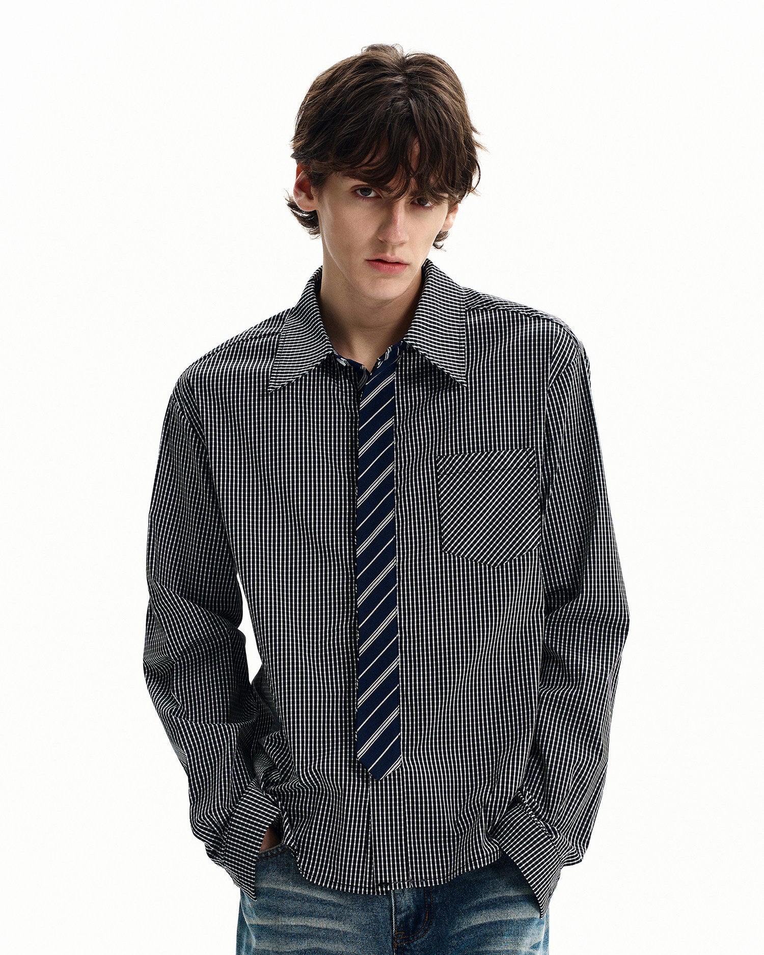 Micro Check Cotton Poplin Shirt