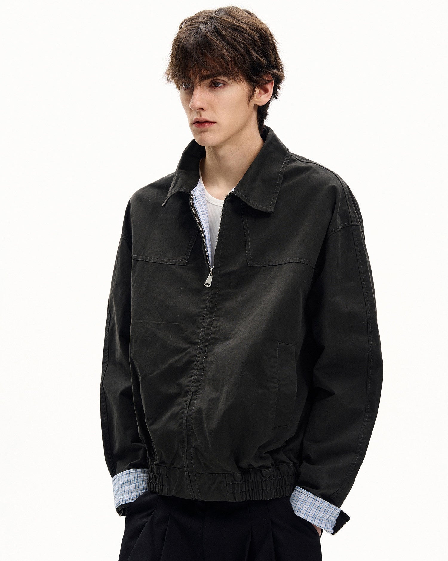 Cotton Twill Elastic Hem Jacket