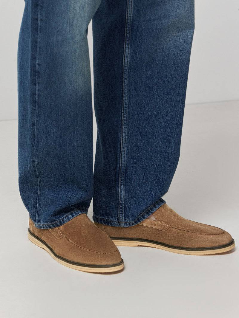 Tobacco Suede loafers