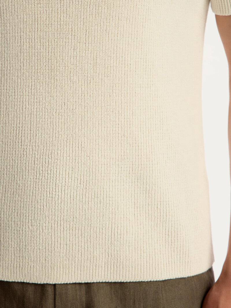 Cotton and linen polo shirt Milk