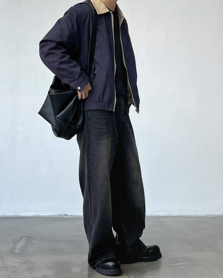 Wide Straight Mid-Rise Denim Jeans