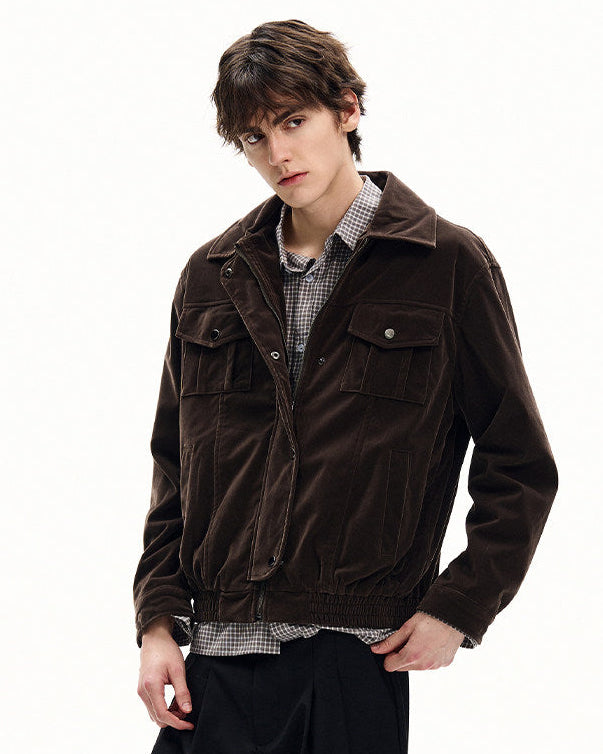 Suede-Feel Cotton Trucker Jacket