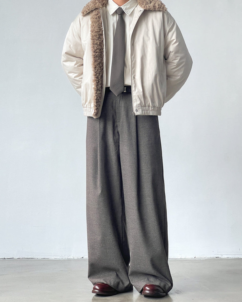 Soft Wool Tailored Wide Trousers