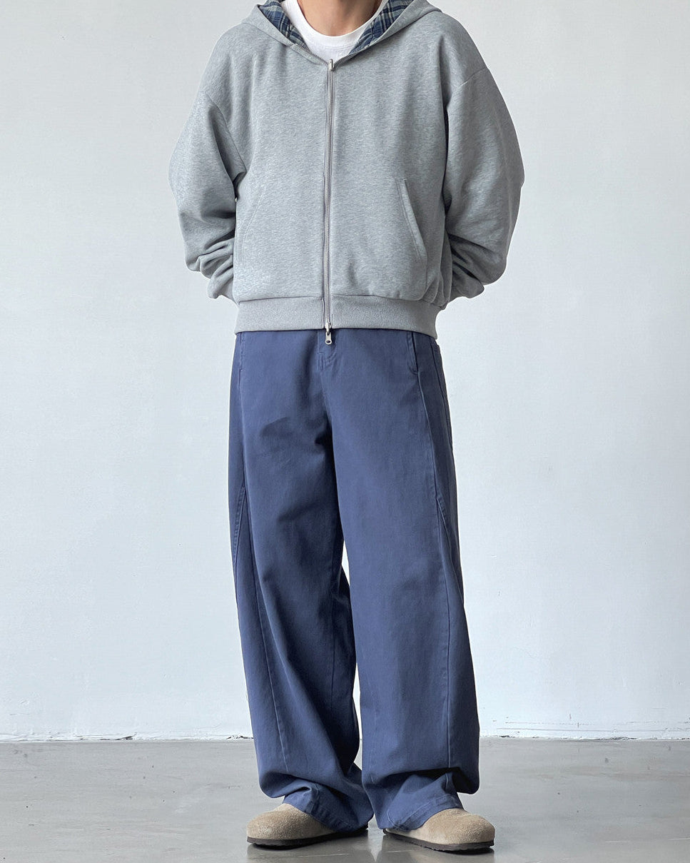 Slate Relaxed Cotton Trousers
