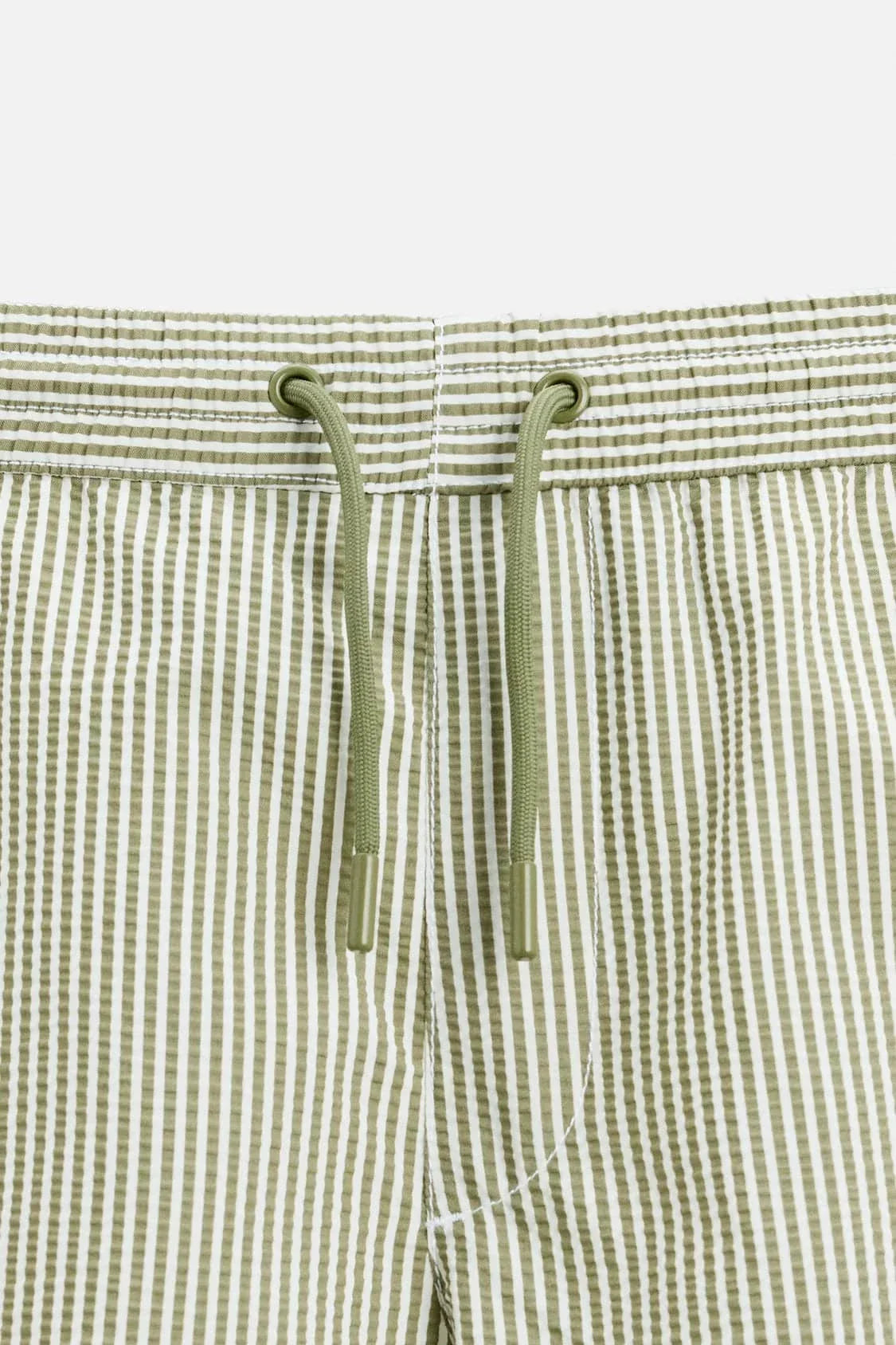 SEERSUCKER MID-LENGTH SWIMMING TRUNKS - Green