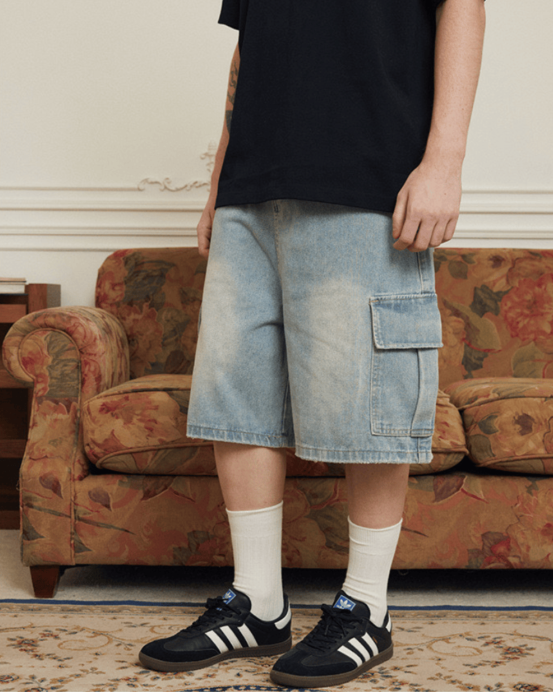 Wide Denim Shorts