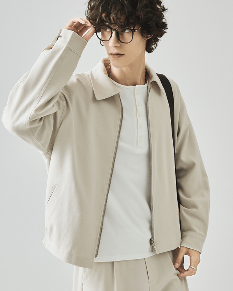 Minimalist Zip‑Up Overshirt Jacket