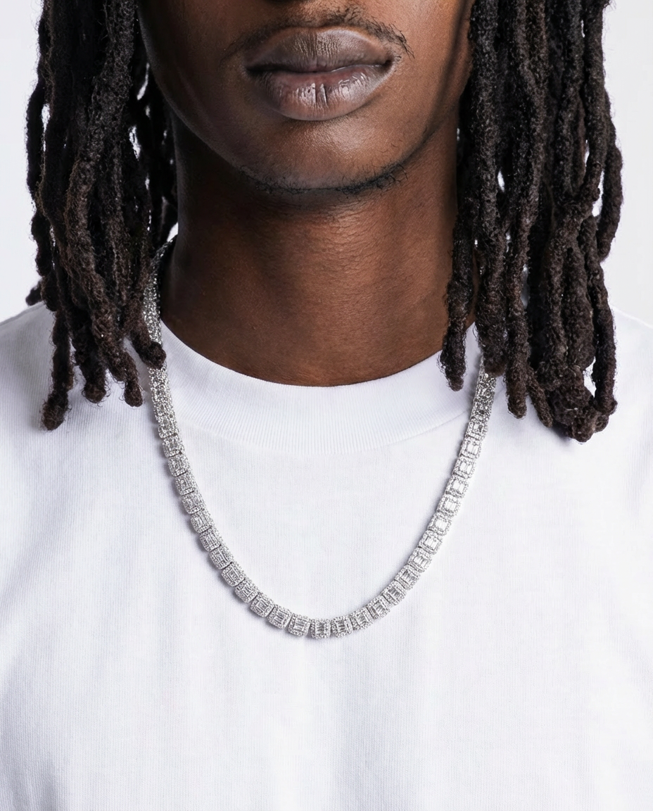 Imperial Baguette Tennis Chain Necklace