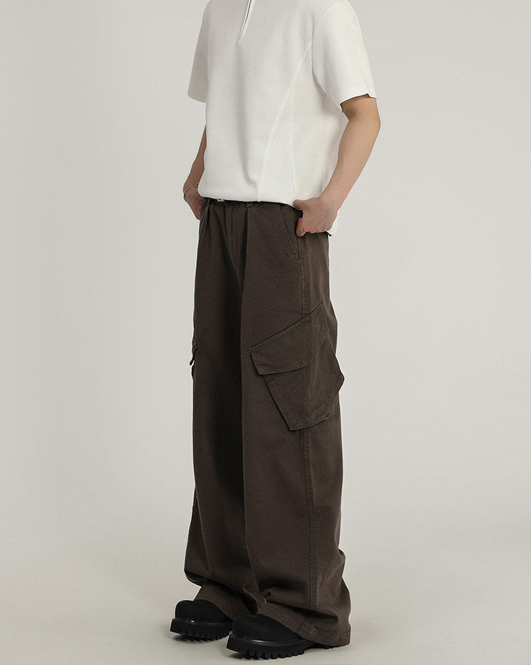 Structured Large-Pocket Cargo Jeans