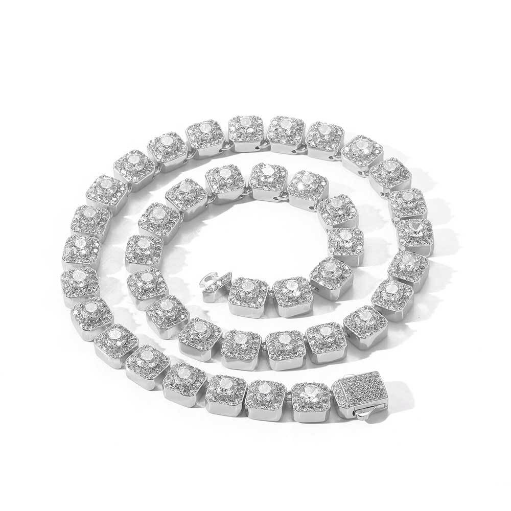 Elite Pavé Square Tennis Chain Necklace