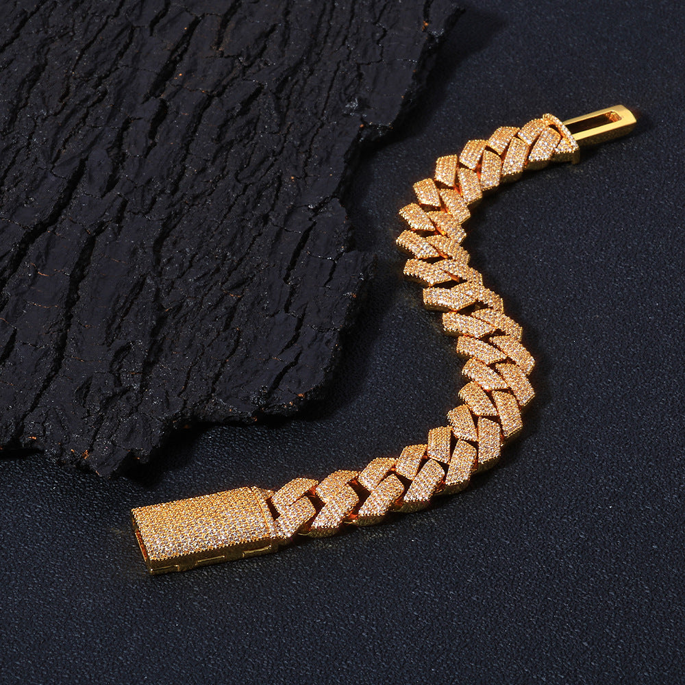 Signature Rose Pavé Cuban Link Bracelet