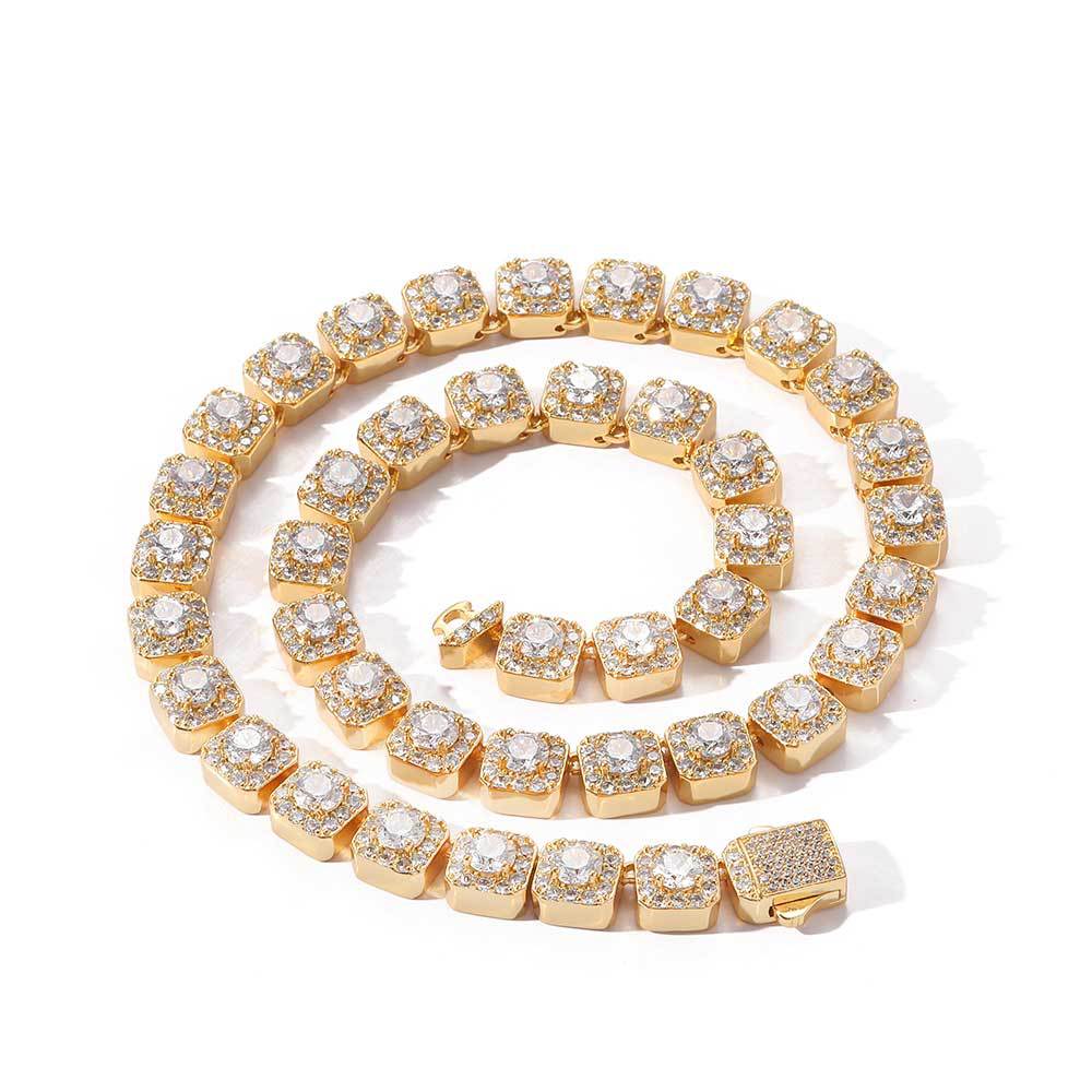 Elite Pavé Square Tennis Chain Necklace