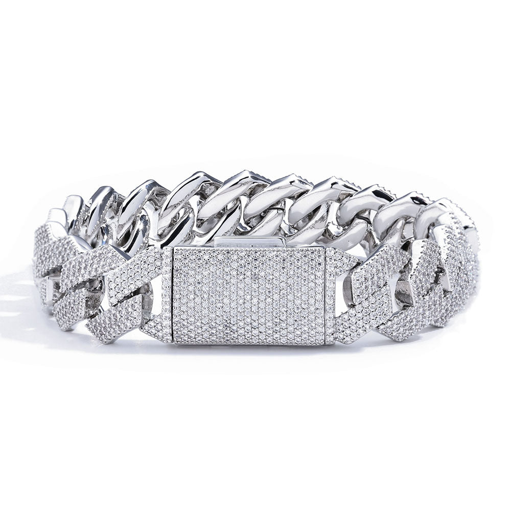 Signature Rose Pavé Cuban Link Bracelet