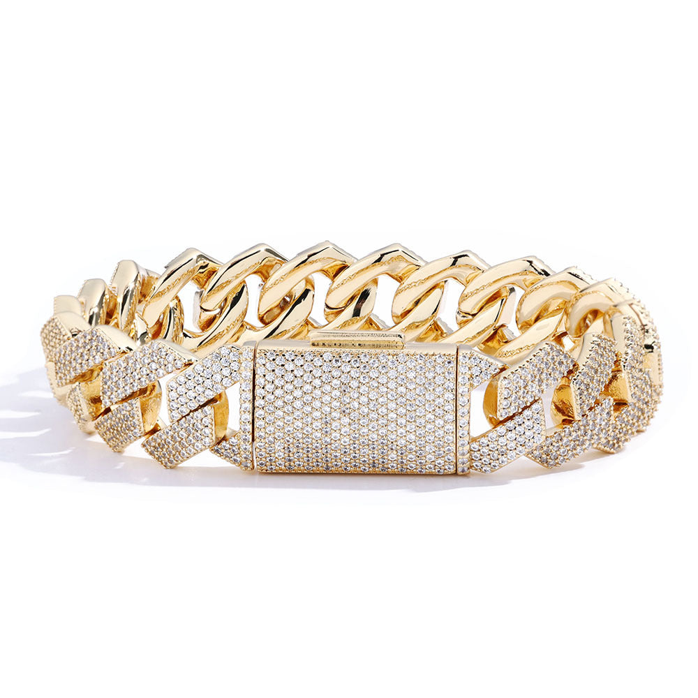 Signature Rose Pavé Cuban Link Bracelet