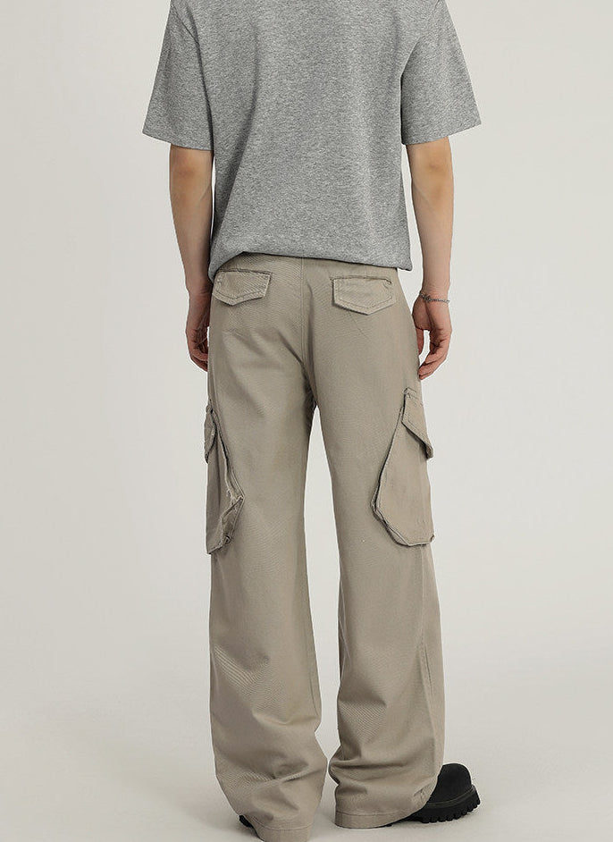 Structured Large-Pocket Cargo Jeans