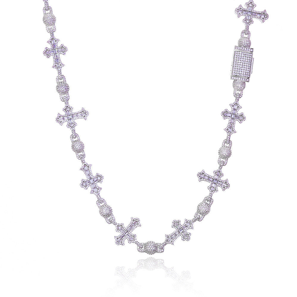 Imperial Iced Cross Link Necklace