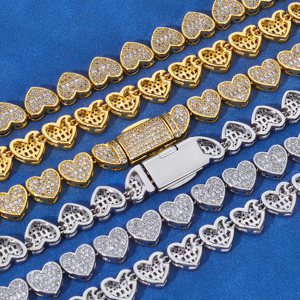 Imperial Iced Heart Link Necklace