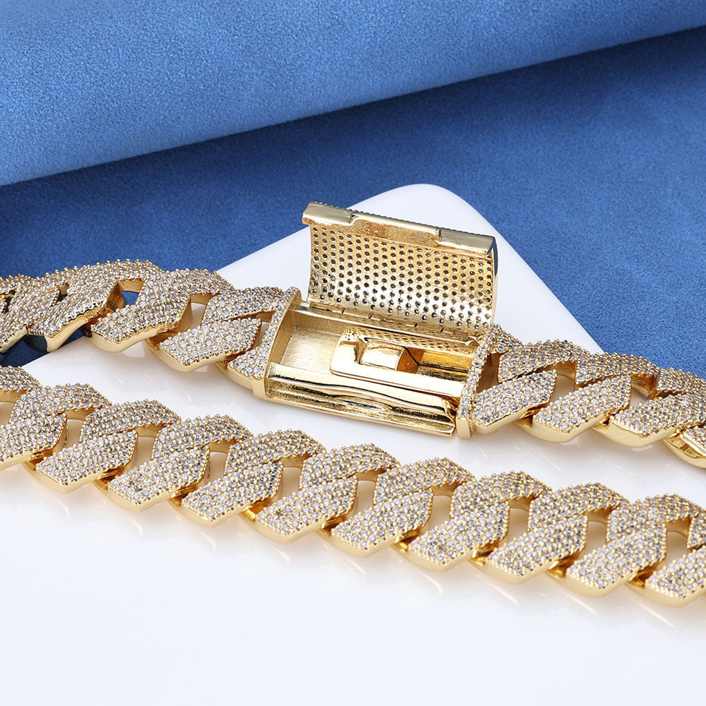 Signature Rose Pavé Cuban Link Bracelet