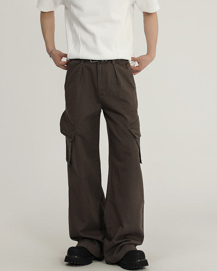 Structured Large-Pocket Cargo Jeans