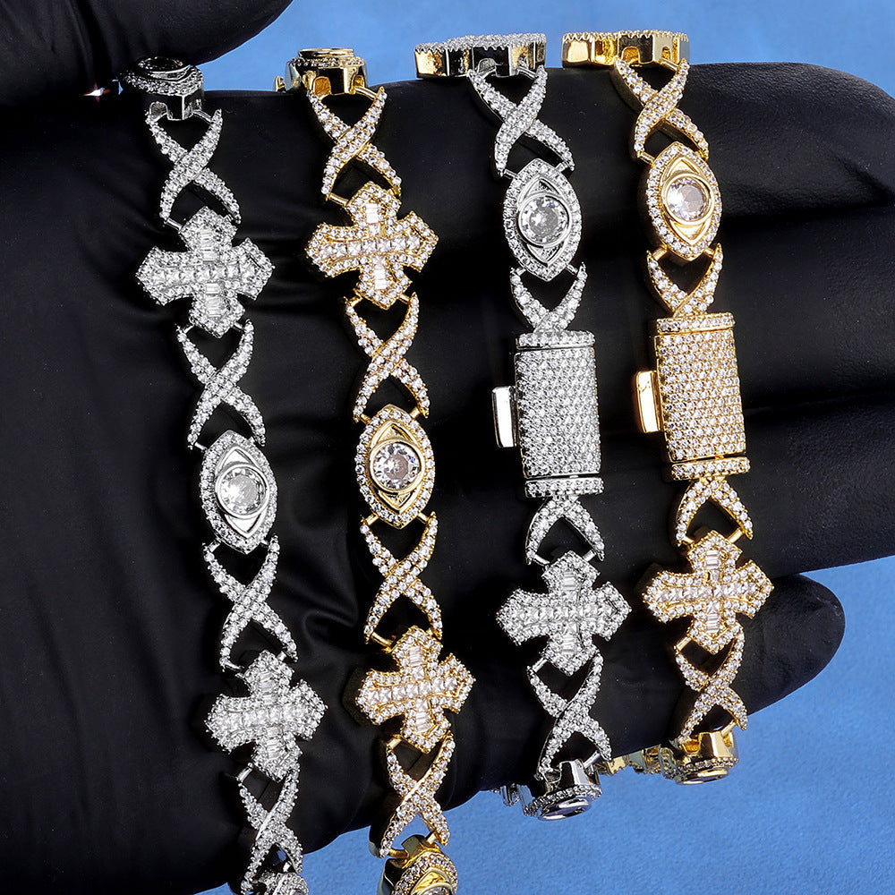 Elite Iced Clover Link Necklace