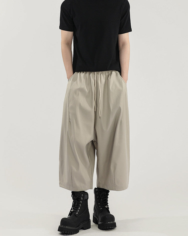 Solid Technical Wide Leg Trousers