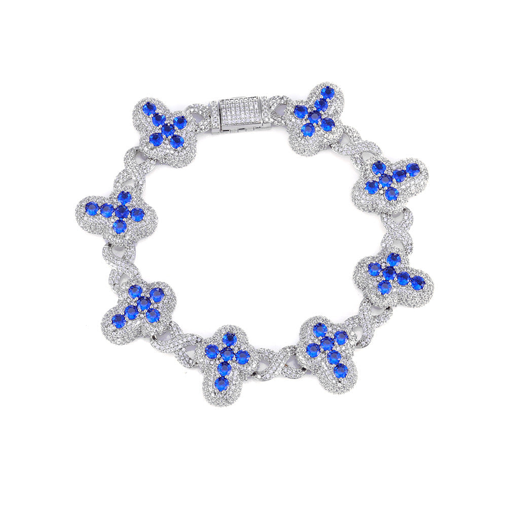 Imperial Iced Clover Link Bracelet