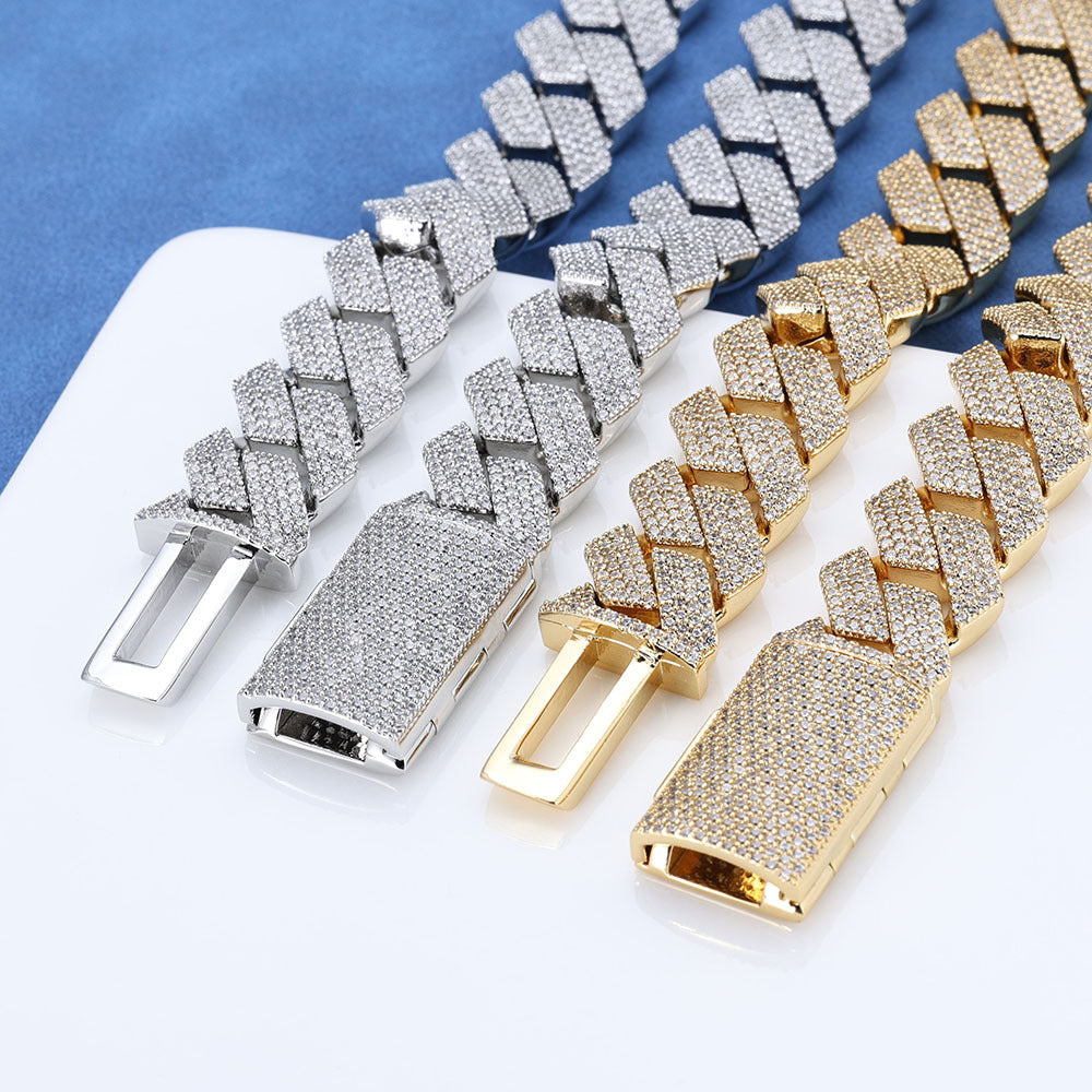 Signature Rose Pavé Cuban Link Bracelet