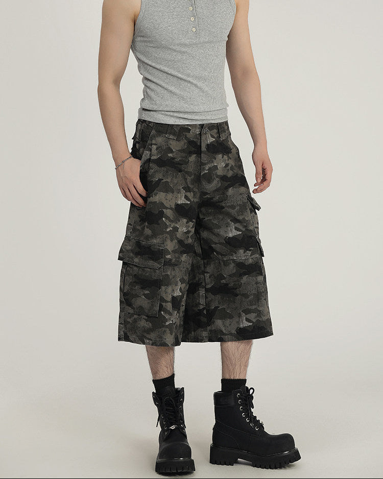 Camo Cotton Cargo Shorts