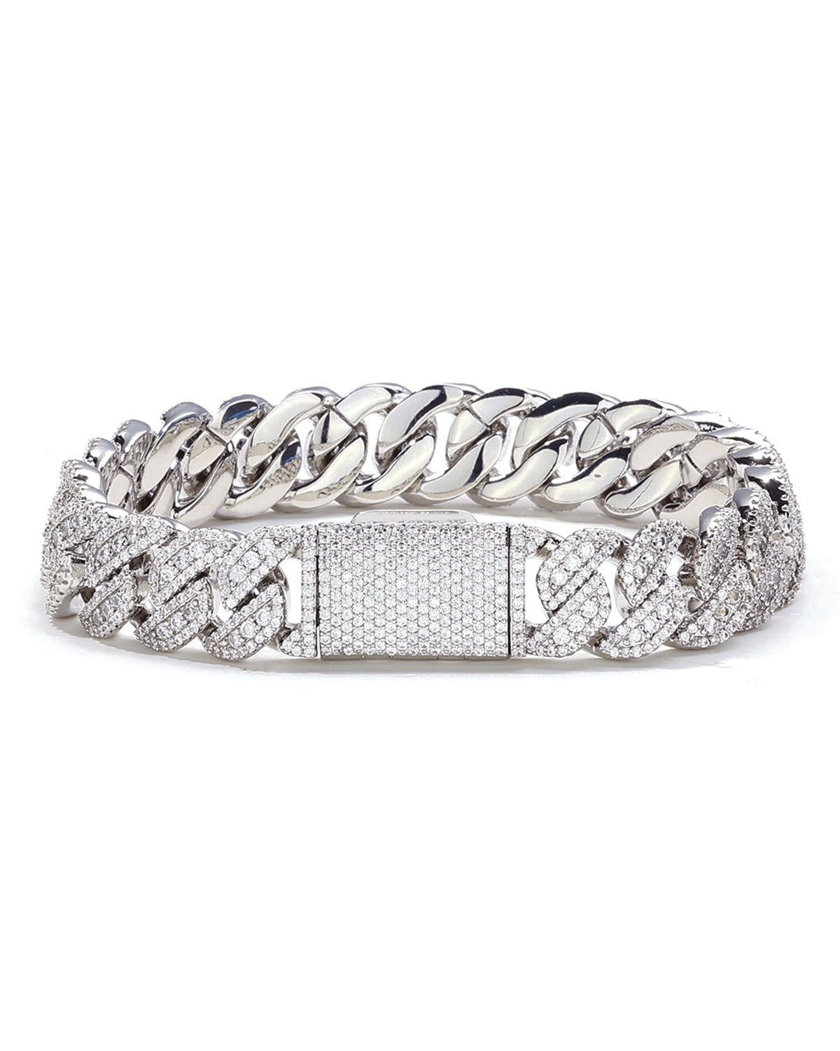 Fully Iced Cuban Link Bracelet – Gold Edition