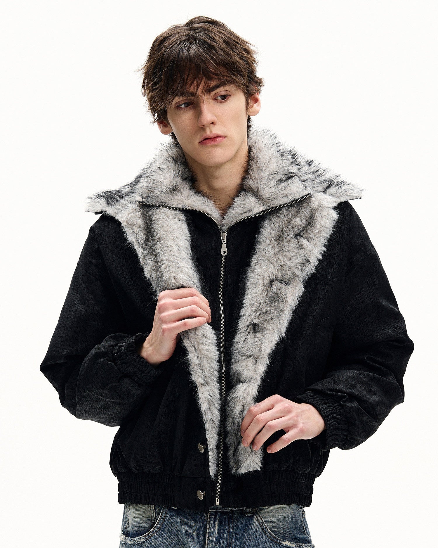 Fur Collar Thickened Corduroy Jacket