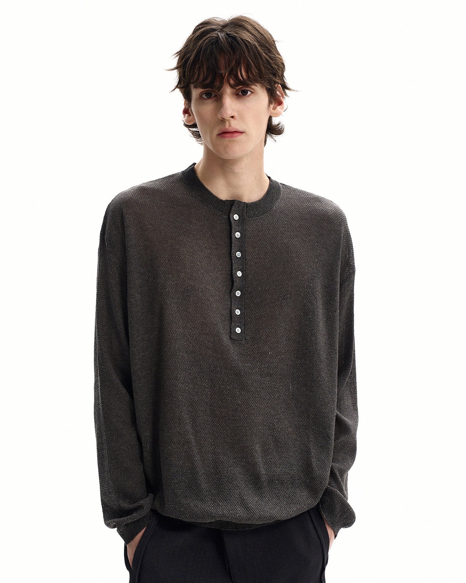 Refined Collar Knit Henley