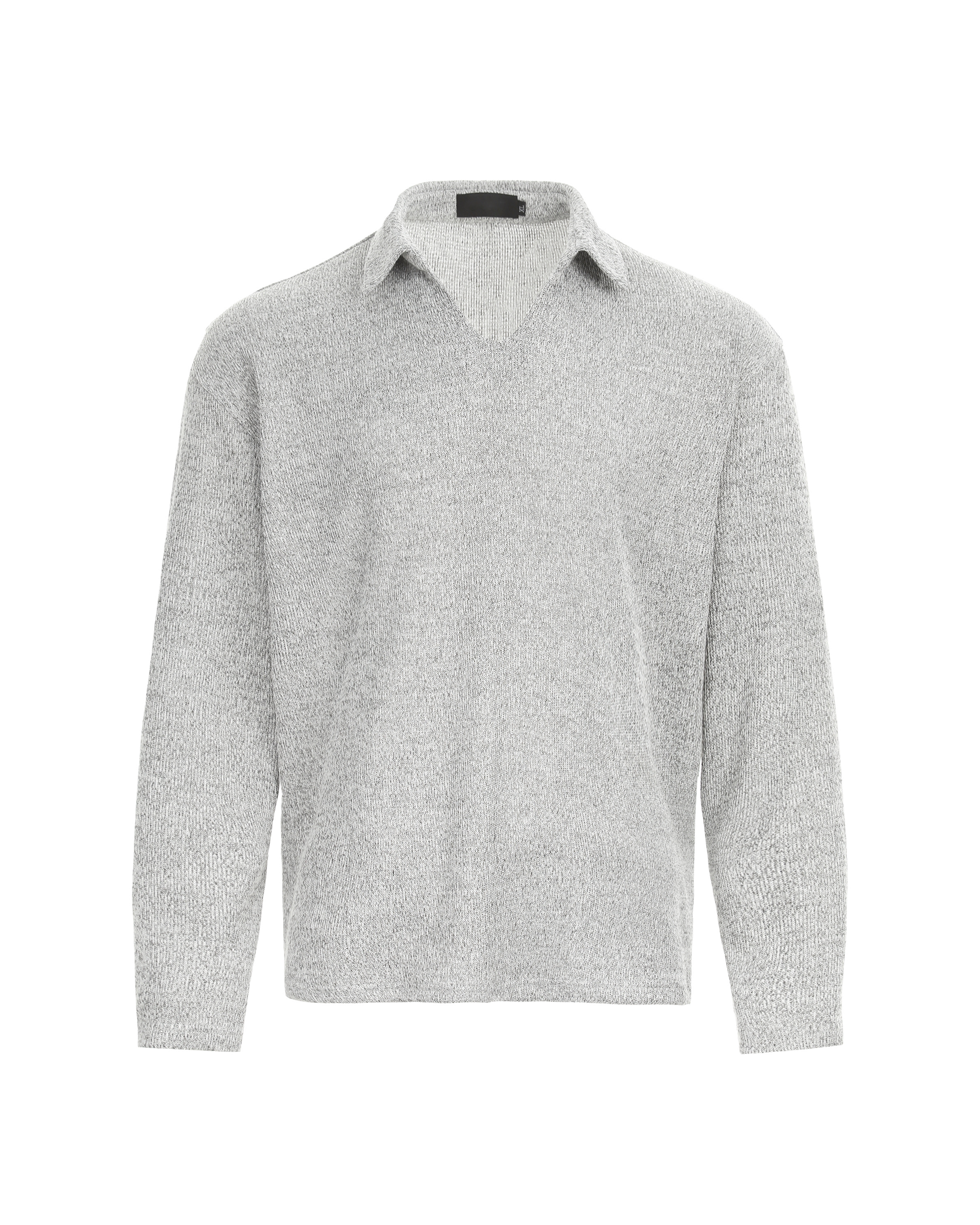 Wool Blend Knit Polo Sweater