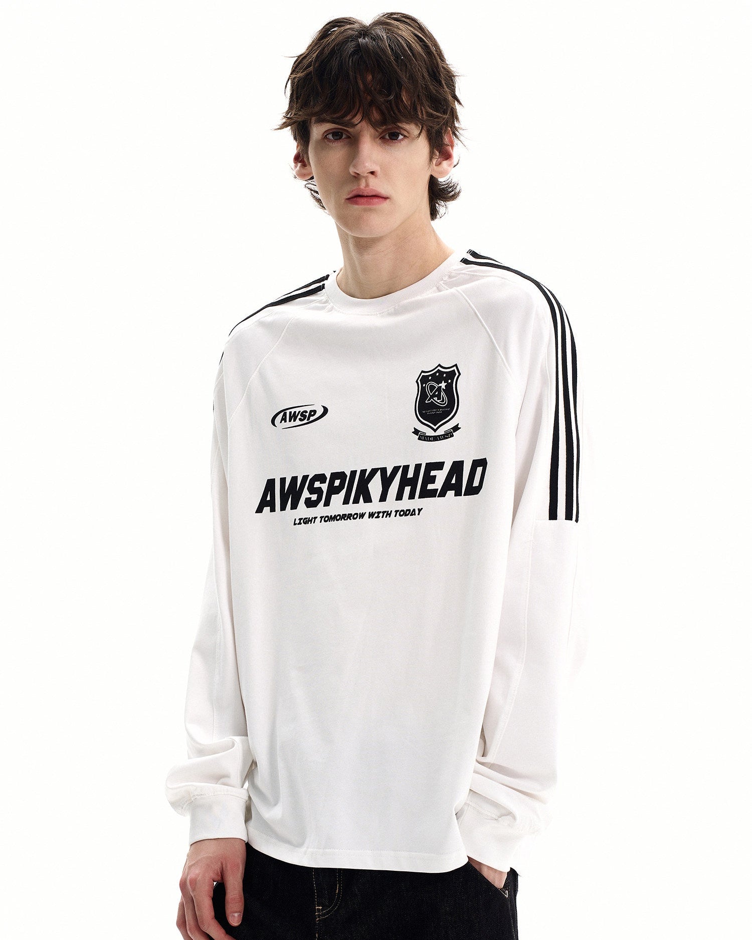 Solid Cotton Blend Crewneck Sweatshirt